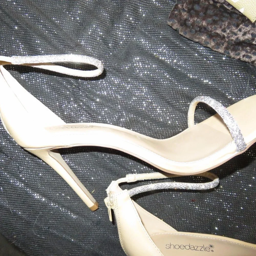 Alexxia Stiletto Ankle Strap Back Zip Heeled Sandals by Shoe Dazzle size 11 NWT